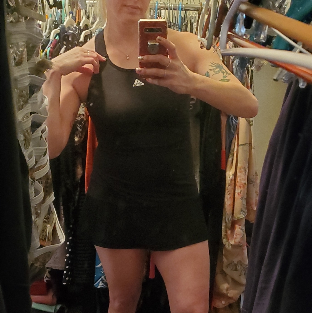 Like New Adidas Black Aeroready Stretchy Poly/Spandex Tennis Athleisure DressS/M - Picture 5 of 8